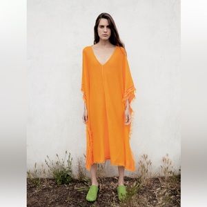 Zara, xs-s, linen knit kaftan dress. New